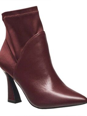 H by Halston Iza Two-Toned Burgundy Heeled Booties